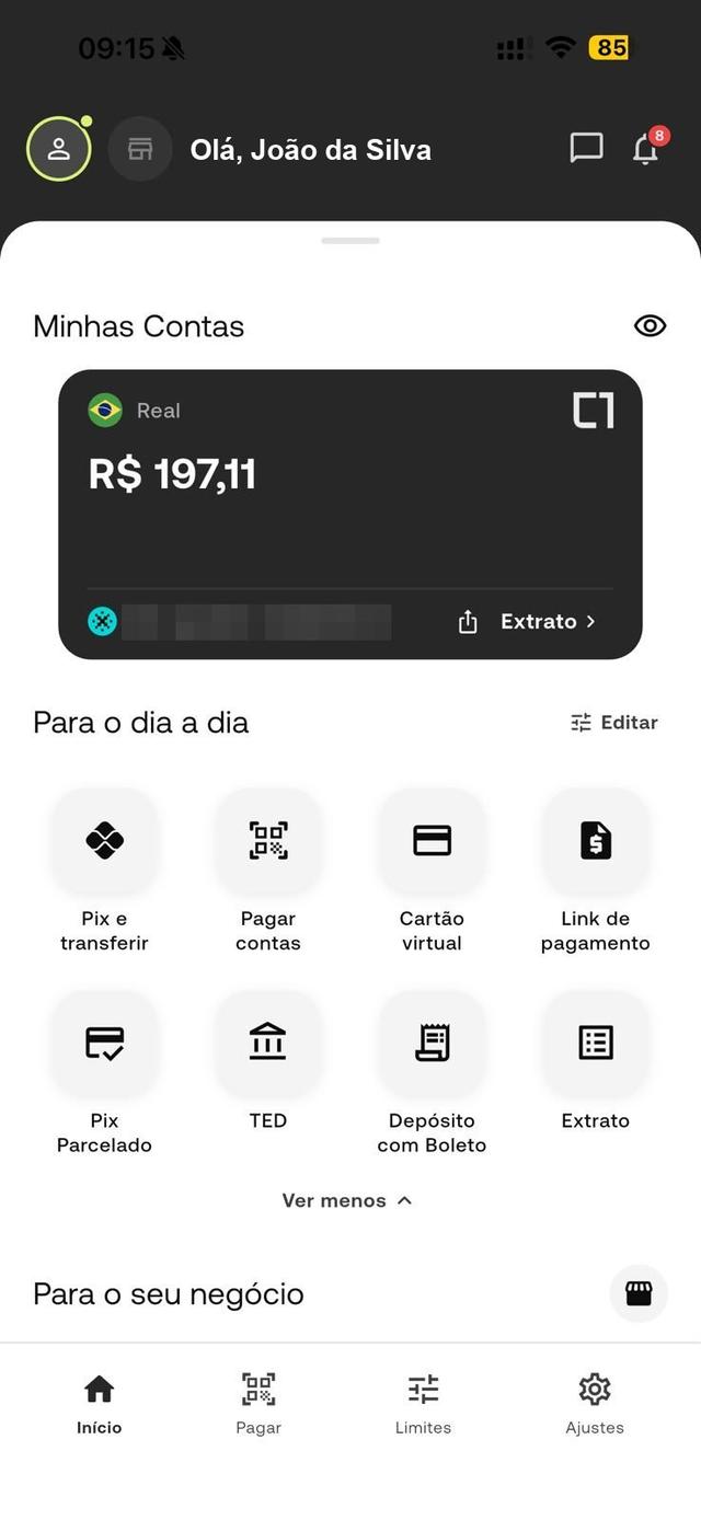 Sua conta no bolso