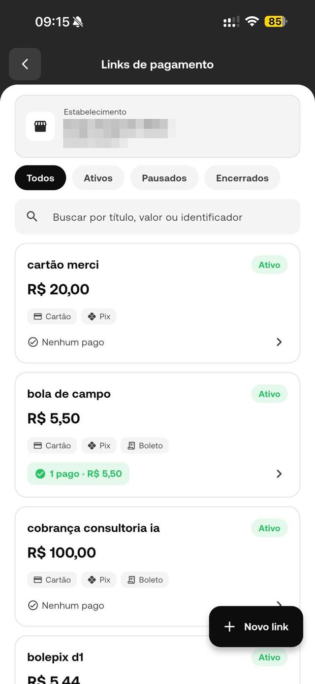 Venda com links